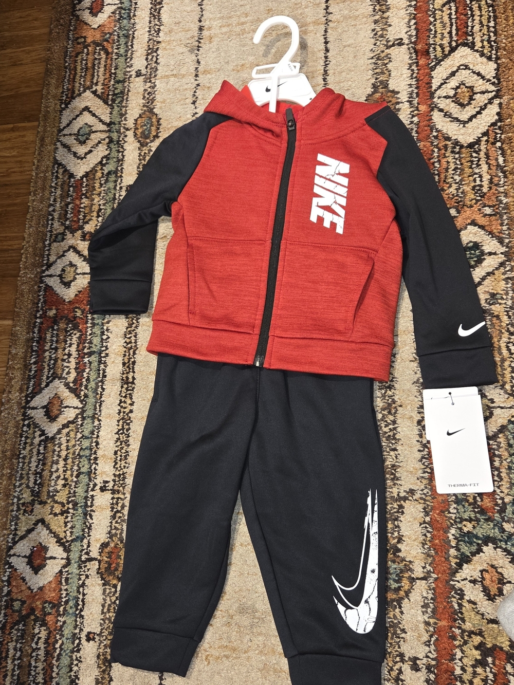 Nike Red and Black Kids Hoodie & Joggers Set